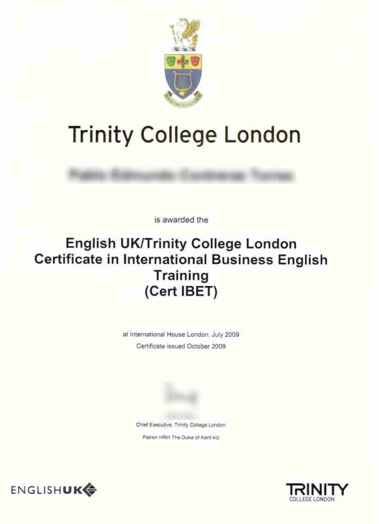Traducción Jurada Inglés – Certificado Trinity College